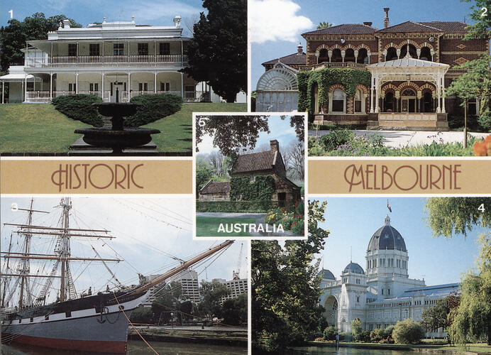 Postcard - 'Historic Melbourne', Australian Souvenirs & Marketing, Melbourne, 2003