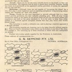Board Game - 'Strategy', G N Raymond P ty Ltd, circa 1939