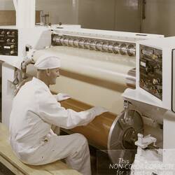 Photograph - Kodak Australasia Pty Ltd, Film Slitting Machine, Roll & Motion Picture Film Department, circa 1963