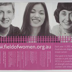 Registration Form - Field of Women Live, Breast Cancer Network Australia, 2005