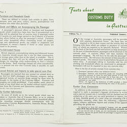 Booklet - Facts about Customs Duty in Australia, circa 1956