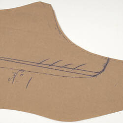 Shoe Pattern Piece, Flat Soled Ankle Boot, 1930s-1970s