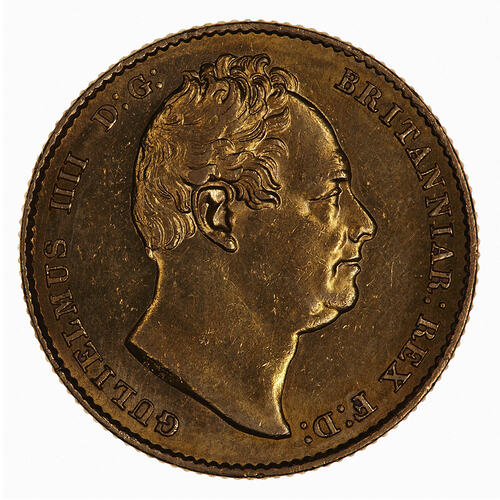 Coin - Sovereign, William IV, Great Britain, 1832 (Obverse)