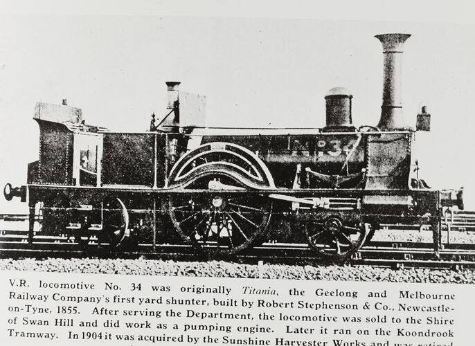 Photograph - Robert Stephenson & Co, V.R. Locomotive No. 34, England, 1855