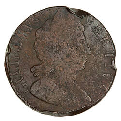 Coin - Halfpenny, William III, England, Great Britain, 1698 (Obverse)