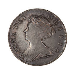 Coin - 1 Shilling, Queen Anne, England, Great Britain, 1705 (Obverse)