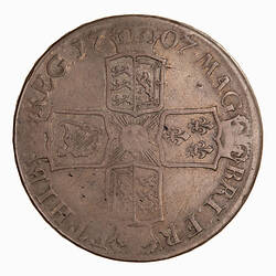 Coin - Crown 5 Shillings, Queen Anne, Great Britain, 1707 (Reverse)