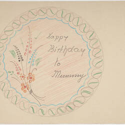 Cake Design - Karl Muffler, 'Happy Birthday to Mummy', 1930s-1950s