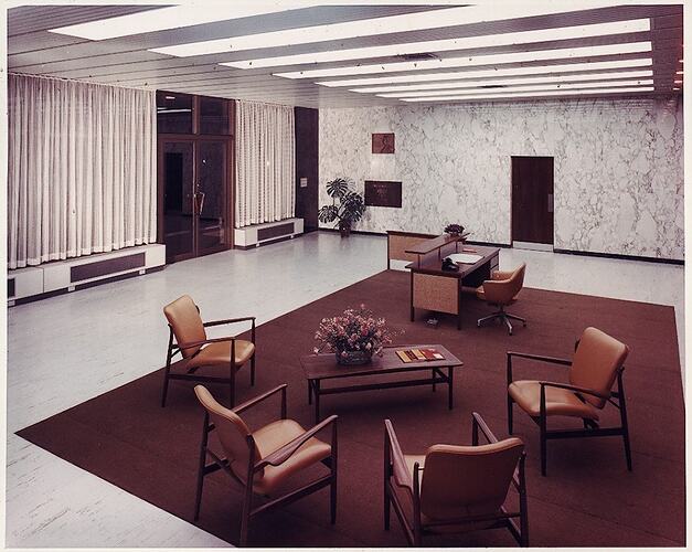 Photograph - Kodak Australasia Pty Ltd, Reception Area in Building 8, Head Office & Sales & Marketing at the Kodak Factory, Coburg, 1964