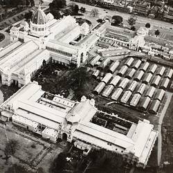 Photograph - Aerial View of the Exhibition Building from North East, Melbourne, 1956