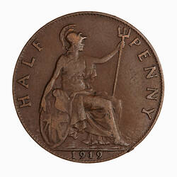 Coin - Halfpenny, George V, Great Britain, 1919 (Reverse)