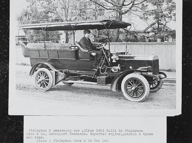 Photograph - Finlayson Bros & Co, Eight Passenger Motor Car, Devonport, Tasmania, circa 1901