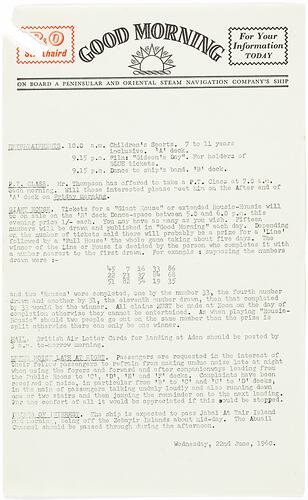 Page from a typewritten newsletter.