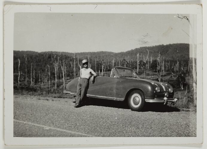 Julius Toth & Austin Convertible Car, New South Wales, 1958