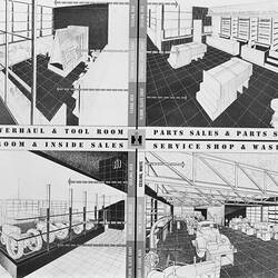 Negative - International Harvester, Interior, Basic Standard No. 1, USA 'Base of Operations', Artwork, 1946