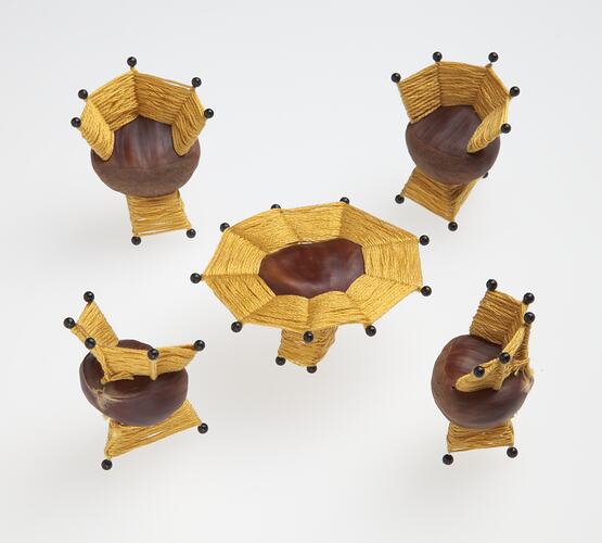 Set of Dolls Furniture - Licia Bazzara, Chestnut, 1960s