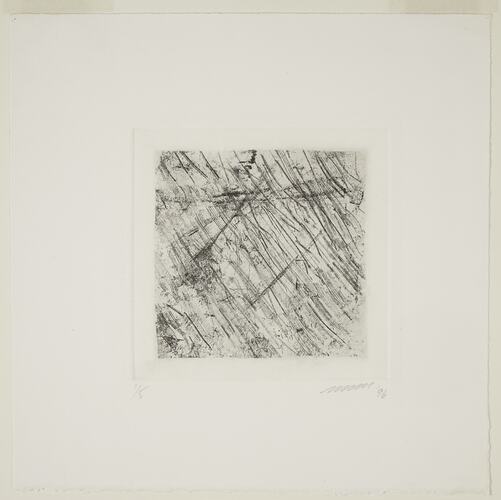 Untitled etching by Magdalena Moreno, Victoria, 1996.