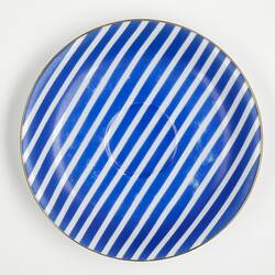 Saucer - Nathco Chinaware, Blue & White Stripe, circa 1957