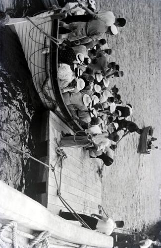 Negative - Group of Tourists on Boat, Fiji, circa 1920s