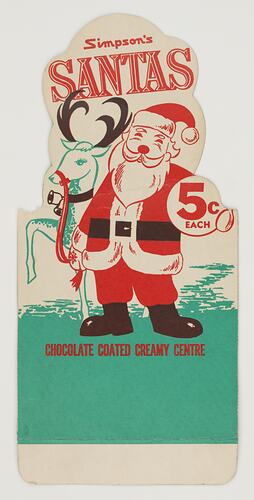 Display Card - Simpson's Santas, circa 1970