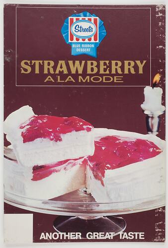 Sign - Streets 'Strawberry A La Mode' Ice Cream, circa 1970