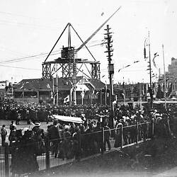 Negative - Construction of Flinders Street Station, Melbourne, Victoria, 1907-1908
