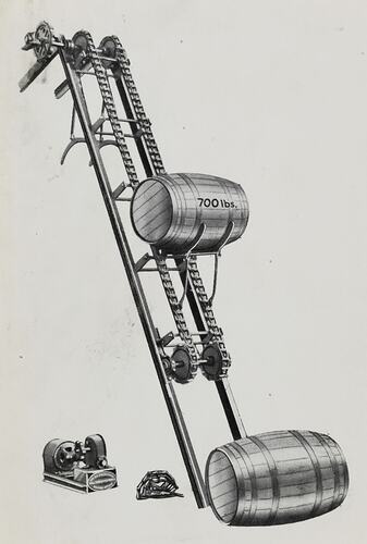 Print - Schumacher Mill Furnishing Works, Conveyor, Port Melbourne, Victoria, circa 1940s