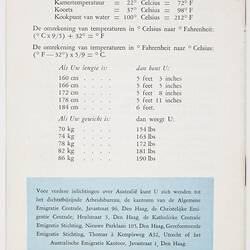 Typed page of Dutch about decimal-imperial conversion