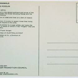 Maximum Card - Leadbeater's Possum, Endangered Species, 50 cent, Australia, 1981