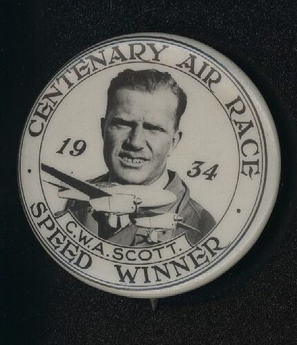 Badge - C.W.A. Scott, Centennial Air Race, London to Melbourne, 1934