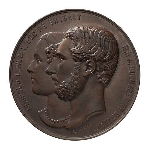 Medal - Birth of the Royal Heir, Leopold Duke of Brabant, Belgium, 1859