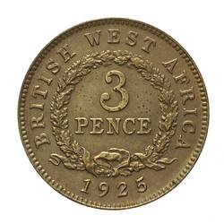 Proof Coin - 3 Pence, British West Africa, 1925