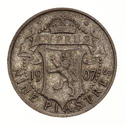 Coin - 9 Piastres, Cyprus, 1907