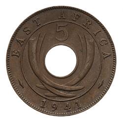 Coin - 5 Cents, British East Africa, 1941