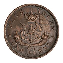 Token - 1 Penny, Bank of Upper Canada, Canada, 1850