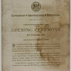 Programme - Opening Ceremony