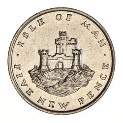 Coin - 5 Pence, Isle of Man, 1975
