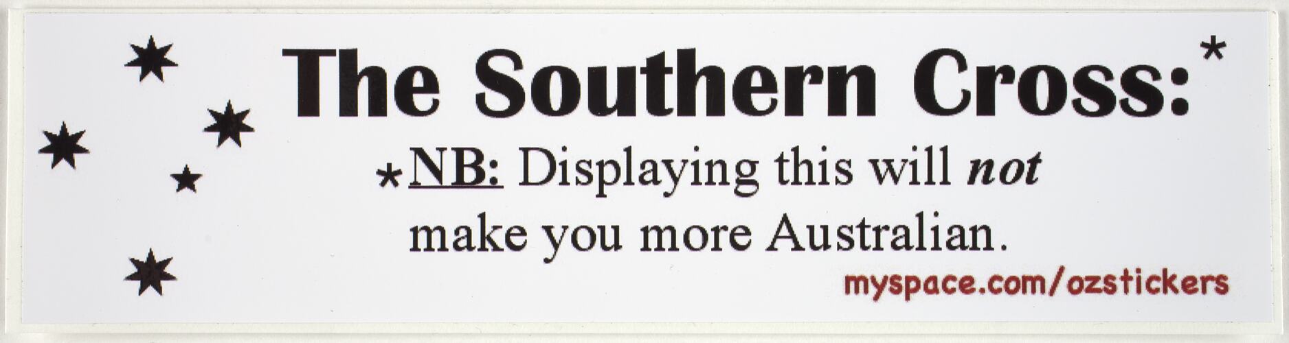 Sticker - 'The Southern Cross', Australians Against Racism & Discrimination