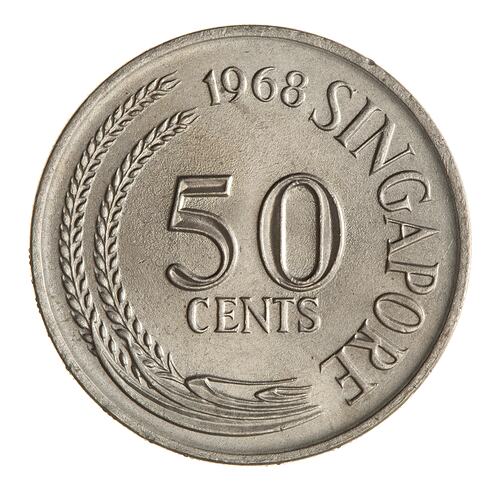 Coin - 50 Cents, Singapore, 1968