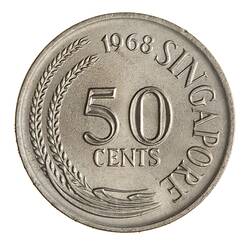 Coin - 50 Cents, Singapore, 1968