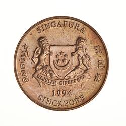 Coin - 1 Cent, Singapore, 1994