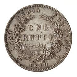 Coin - 1 Rupee, East India Company, India, 1840