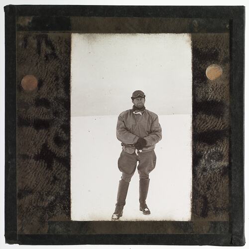 Lantern Slide - Portrait of Alister Murdoch, 'Little America', Ellsworth Relief Expedition, Antarctica, 1935-1936