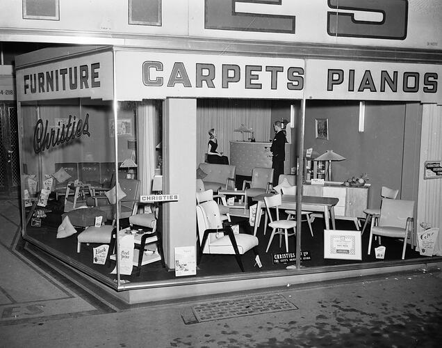 Christie's Furniture, Window Display, Melbourne, Victoria, Sep 1953