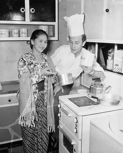 Woman and Man in Kitchen, Melbourne, Victoria, 1957