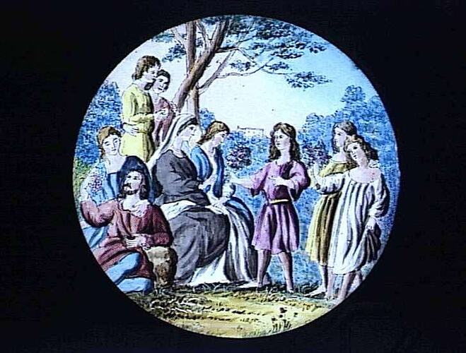 Lantern Slide 'Pilgrim's Progress', Christiana & Family, 'The Pilgrim