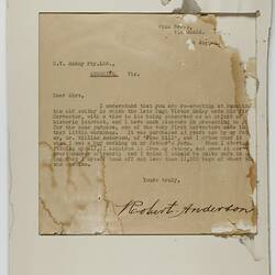 Letter - R. Anderson, To H.V. McKay Pty. Ltd., Offer of Harvester, 1 Aug 1928