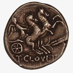 Coin - Denarius, T. Cloelius, Ancient Roman Republic, 128 BC