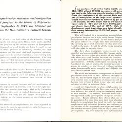 Pamphlet - 'Twenty Million Australians In Our Time!', Arthur Calwell, Australian Federal Minister for Immigration, 8 Sep 1949