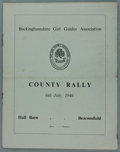 Program - Buckinghamshire Girl Guides Association Rally, Beaconsfield, England, 6 Jul 1946